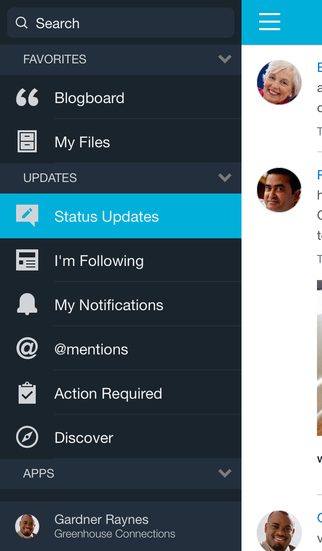 Und auch auf dem iPhone sind alle wichtigen Funktionen von IBM Connections verfügbar.