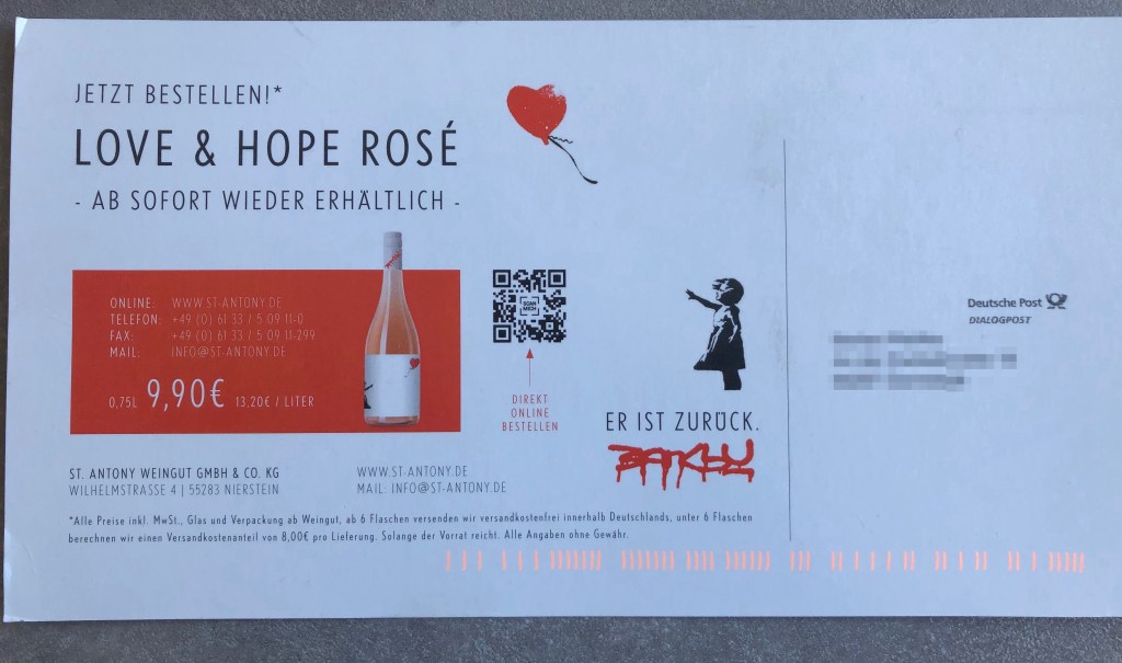 Rotwein-Cuvées von Rings, Markus Schneider und Meyer-Näkel – Streit um Banksy und St. Antony – und mehr&nbsp;#Weinerlei