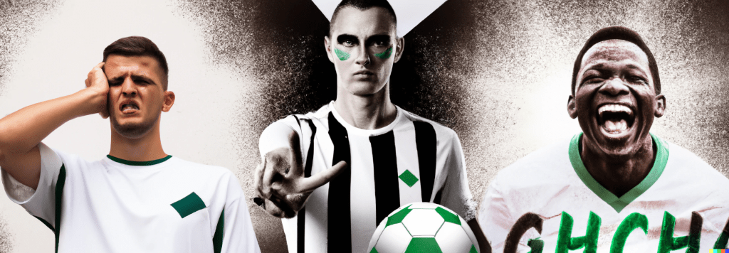 create a photo of a football player in the white colours of Borussia Mönchengladbach cheering enthusiastically over a goal