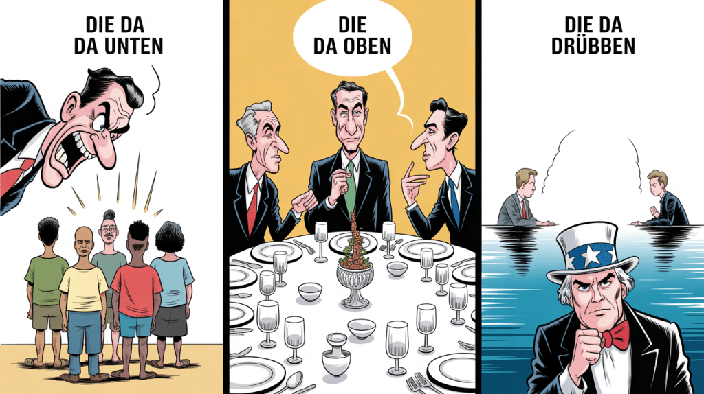 „Die da oben“, „die da unten“, „die da drüben“: Die einfache Logik gefährlicher Parolen