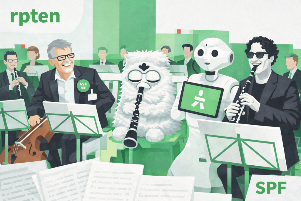 Das Orchester mit Andreas, Fuhr, Nao und mir (nicht wirklich) auf der republica 2016.